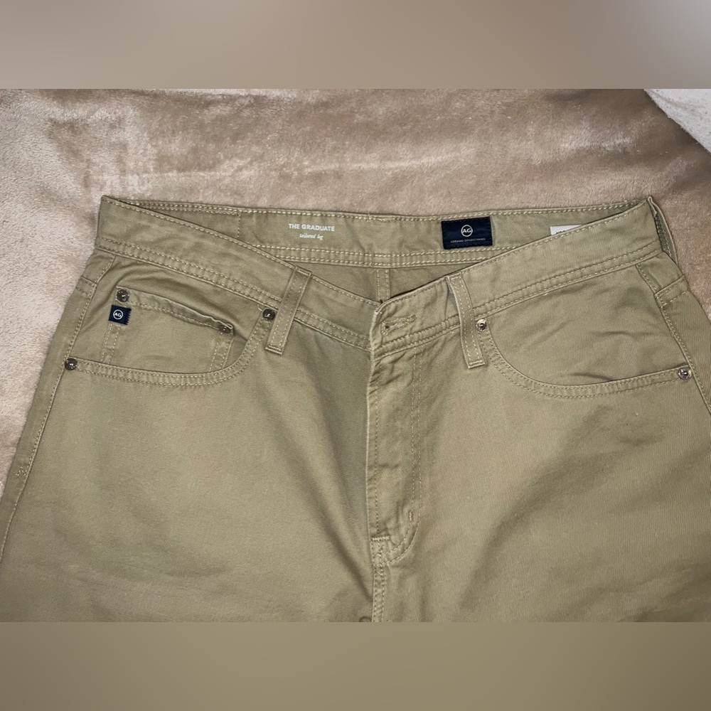 AG Adriano Goldschmied “The Graduate” Khaki pants. 34” waist. 31” inseam. EUC.